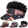 Gorra con peluca de estampado explosivo transfronterizo para hombre, estilo hip-hop europeo y americano, divertida, integrada, gorra de béisbol para exteriores, peluca de simulación, sombrero para el sol