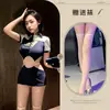 Navegue para o amor desejo puro vento azul aeromoça policial pulseira uniforme COS role playing lingerie sexy feminina 8577