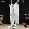 Pantalones Casuales Rectos para Hombre, Nuevo Otoño e Invierno 2026, Corte Holgado, Talla Grande, Pantalones de Trabajo de Patchwork de Moda