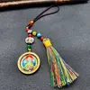 Xizang pingente de borla olho do Deus da Riqueza de cinco vias para interior de carro pendurado Rei zachilam Guanyin de quatro braços Mãe Verde