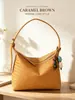 Bolsa de Ombro Hobo Tecida em Couro Macio de Nicho para Mulheres 2026 Verão Nova Simples Versátil para o Dia a Dia Bolsa de Ombro