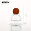 Botella Cónica de Vidrio Grueso Creativa para Perfume con Tapa de Madera de Alta Gama, Botella con Atomizador de Presión, Botella Vacía Recargable, Botella de Muestra de Perfume