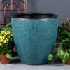 Jingdezhen Cerámica Método Antiguo Tanque de Peces Maceta para Loto Nenúfar Cubeta de Agua Estilo Antiguo Adorno de Patio Exterior Sala de Estar Maceta de Caligrafía y Pintura