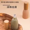 En Stock Botella de Vidrio Cónica con Ruedita de 12 ml con Tapa de Madera, Botella Roll-On para Aceites Esenciales, Tapa de Madera de Haya, Botella de Perfume, Botella Pequeña Dispensadora de Muestras