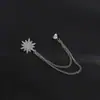 Moda Coreana Nuevo Estilo Simple y Elegante Broche de Estrella de Seis Puntas Incrustado de Diamantes Pin de Solapa Botón de Cuello de Camisa Cadena para Cuello Joyería