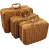 Caja de ratán vintage empaque de regalo de boda caja de ratán almacenamiento de Navidad bolso de mano de ratán caja de regalo de ratán