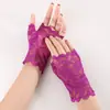 Guantes de Encaje de Medio Dedo para Proteger del Sol para Otoño y Verano Sin Dedos para Conducir Deportes al Aire Libre Guantes Finos de Medio Corte para Mujer Adulta