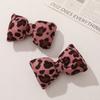 Otoño Tardío e Invierno Temprano Estilo Tinta Salpicada Estampado de Leopardo Multicolor Algodón Lazo DIY Pasador Hecho a Mano Adorno para el Cabello Accesorios para Ropa
