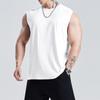 Marca de Moda Casera Color Puro Tirantes Anchos Chaleco Deportivo para Hombre Verano Cuello Redondo Sin Mangas Holgado Ropa de Entrenamiento Fitness Ins