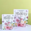 Bolsas de Regalo de Papel para el Día de la Madre en Stock al por Mayor, Bolsas de Papel para el Día de la Mujer, Bolsas de Regalo para Compras de Floristería con Estampado Dorado