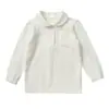 Uniforme Escolar Niños Camisa Polo de Algodón Puro Piqué Niños y Niñas Camisa Base de Algodón Manga Larga Niños Medianos y Grandes Estilo Primavera y Otoño