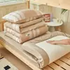 Juego de ropa de cama de tres piezas de algodón puro para estudiantes universitarios, sábana de cama 100% algodón, funda de edredón, protector de colchón, ropa de cama individual para dormitorio