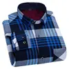 Camisa de Cuadros de Invierno para Hombre Shenben con Terciopelo y Mangas Largas Engrosadas, Versátil y Cálida para Hombres de Mediana Edad y Mayores, Camisa de Invierno para Papá