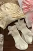 Conjunto de Chapéu e Meias para Bebê Menina, Chapéu Pulôver Fofo com Flores e Pérolas, Chapéu Protetor de Moleira para Recém-nascido