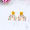 Nuevos pendientes de la serie de bloques de colores del arcoíris, pendientes sencillos personalizados con impresión en relieve acrílico para mujer