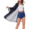 Cardigan de playa de gasa con borlas jacquard para mujer, verano 2023, transpirable, manga 3/4, blusa para nadar