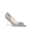 Sapatos de Casamento Novos Primavera e Verão 2023 Strass Cristal Salto Alto Sapatos Stiletto Femininos Salto Alto Mostrando Pernas Longas
