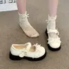 Zapatos JK Lolita de Encaje con Lazo Dulce Mary Jane para Mujer, Nuevo Estilo Primavera/Verano 2026, Zapatos Pequeños de Cuero con Perlas para Estudiante