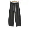 Pantalones Deportivos Casuales Cálidos con Forro Polar para Otoño e Invierno para Mujer con Cintura Elástica con Cordón, Pantalones de Pierna Ancha de Cintura Alta, Pantalones Largos hasta el Piso Estilo Americano