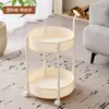 Mesa lateral de carrinho de vidro móvel de alta qualidade para sala de estar, sofá, pequena mesa de centro, mesa de cabeceira de luxo leve francesa para quarto