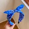 Nueva diadema de lazo vintage de cachemira, cinta para el pelo de tela ancha anudada estilo coreano, accesorio para el cabello simple para mujer