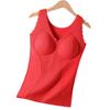 Nova Roupa Íntima Térmica de Veludo Alemão para Outono e Inverno, Colete de Lã com Renda e Bojo no Peito, Camiseta Térmica Escovada para Mulheres