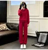 Conjunto esportivo casual estilo coreano para mulheres, moda primavera e outono, moletom com capuz de manga longa e calça, caimento solto, plus size, conjunto de duas peças que rejuvenesce