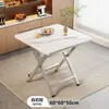 Mesa de Comedor Plegable, Mesa Pequeña para Uso Doméstico, Mesa Plegable Sencilla para Viviendas de Alquiler, Mesa Portátil para Exteriores para Montar Puestos, Mesa Cuadrada para Comer