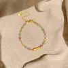 Pulsera de Cuentas de Hongo Dopamina Única Linda de Menta para Mujer, Pulsera Versátil Vintage, Accesorio de Mano Personalizado