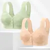 Nuevos Chalecos de Algodón Suave Transpirable Cómodos de Taza Fina Talla Grande para Mujeres de Mediana Edad y Mayores con Broche Frontal, Ropa Interior Estampada sin Aro