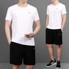 Traje de Ropa de Verano para Papá Camiseta de Manga Corta de Seda de Hielo para Hombre Verano Mediana Edad y Ancianos Cuello Redondo Ropa Deportiva Casual para Papá