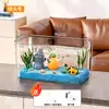 Acuario Altamente Transparente, Nuevo Tanque Mediano para Peces Dorados, Tanque Ecológico de Paisajismo para Cría de Tortugas en Escritorio de Oficina en Casa Acuario