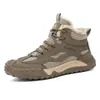 Zapatos Populares de Caña Alta Resistentes al Frío para Hombre 2025 Nuevo Estilo de Invierno con Forro Polar Añadido para Calidez, Engrosados, Antideslizantes, con Suela Gruesa, Zapatos de Algodón de Caña Alta para Hombre