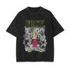 2025 nueva camiseta de manga corta de algodón retro americano de 240 g de Dragon Ball Wukong día estampado difuso lavado viejo