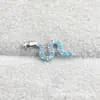 Pendientes de Aleación de Titanio ASTMF-136 con Forma de Serpiente y Circonita G23 Titanio Nuevos Pendientes de Labio con Forma de Serpiente Joyería Cabeza