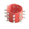 Pulsera punk exagerada no convencional europea y americana de venta directa de fábrica, remache puntiagudo cónico, pulsera de cuero de tres filas