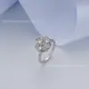 Anillo Giratorio Abierto para Alivio del Estrés con Diamantes, Versátil y de Alta Gama, Anillo Giratorio Color-Conservante Chapado en Cobre, Unisex, Mayoreo