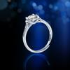 Anillo de moissanita de color D de plata esterlina 925 de alta calidad para mujer, elegante y ligero anillo abierto de lujo, joyería transfronteriza.
