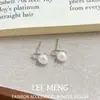 Colección de Pendientes de Cobre: Pendientes de Botón de Zirconia y Perla Estilo Coreano para Mujer, Ganchos de Oreja Exquisitos de Nicho de Lujo Ligero, Pendientes Simples y Versátiles