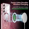 Funda magnética para teléfono adecuada para Samsung S26Ultra con polvo de purpurina transparente galvanizado, Funda de cobertura total degradada para S25Edge, Funda para S24Fe