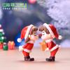 Pareja navideña micro paisajismo DIY bonsái adornos suculentos figura de plástico PVC figura bola de cristal manualidades accesorios