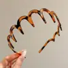 Diadema Ondulada Marrón para Mujer, Uso Diario, Antideslizante, con Dientes, para Lavarse la Cara, Accesorio para el Cabello