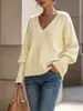Suéter de tricô feminino best-seller transfronteiriço para outono e inverno com gola alta parcial, padrão espinha de peixe, cores contrastantes, design jacquard, caimento solto e ombros caídos