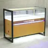 Mostrador de teléfono móvil productos de vidrio personalizados fabricante vitrina comercial gabinete de pared de madera gabinete de hierro con pintura horneada partición de rincón de joyería