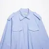 Camisa de Popelina Casual Versátil de Moda Tendencia Popular de Venta Caliente Amazon Aliexpress Estilo Europeo y Americano con Bolsillo