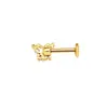Aretes Perforados de Acero de Titanio Verticales para Agujeros de Oreja Aretes de Hélice de Acero Inoxidable con Circonita Joyería para Piercings Aretes de Flor para Labio con Rosca Externa