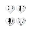 Nuevas Cuentas Perforadas Horizontales y Verticales Brillantes de Plata Esterlina S925 con Forma de Corazón Accesorios de Plata para Corazón Accesorios de Anillos de Cristal DIY