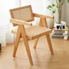 Silla de Comedor Retro de Madera Maciza para el Hogar Estilo Wabi-Sabi Silla Chandigarh Sillón de Mediados de Siglo Silla de Ocio con Respaldo de Diseñador