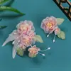 25 novos design antigo original feito à mão rosa begônia fresca flor grampo de cabelo acessórios de cabelo roupas chinesas acessórios de cabelo flor quente