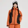 Jaqueta de Esqui Preta Totalmente Colada 3L Feminina Jaqueta de Snowboard Prancha Dupla Impermeável e à Prova de Vento Masculina para Exterior